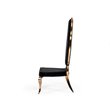 Pemberly Row High Back Velvet Dining Chair Set in Black/Rose Gold (Set of 2)