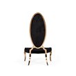 Pemberly Row High Back Velvet Dining Chair Set in Black/Rose Gold (Set of 2)