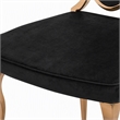 Pemberly Row High Back Velvet Dining Chair Set in Black/Rose Gold (Set of 2)