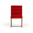 Pemberly Row Velvet Dining Chair with Gold Steel Frame in Orange (Set of 2)