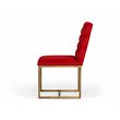 Pemberly Row Velvet Dining Chair with Gold Steel Frame in Orange (Set of 2)