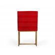 Pemberly Row Velvet Dining Chair with Gold Steel Frame in Orange (Set of 2)