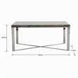 Pemberly Row Mosaic Glass Dining Table with Stainless Steel Base