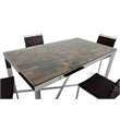 Pemberly Row Mosaic Glass Dining Table with Stainless Steel Base