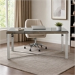 Pemberly Row Mosaic Glass Dining Table with Stainless Steel Base