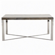 Pemberly Row Mosaic Glass Dining Table with Stainless Steel Base