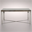 Pemberly Row Mosaic Glass Dining Table with Stainless Steel Base