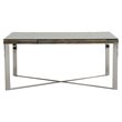 Pemberly Row Mosaic Glass Dining Table with Stainless Steel Base