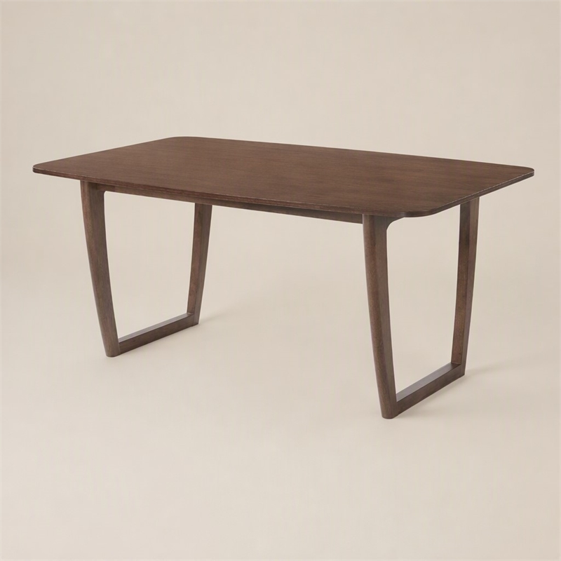 Pemberly Row Rectangular Solid Wood Dining Table in Walnut Finish