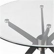 Pemberly Row Round Stainless Steel & Glass Dining Table in Gray/Black