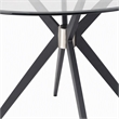 Pemberly Row Round Stainless Steel & Glass Dining Table in Gray/Black