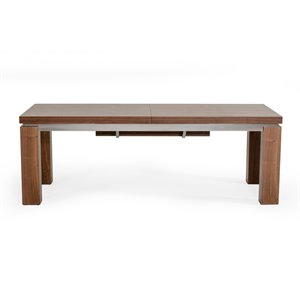 Pemberly Row Rectangular Extendable Wooden Dining Table in Walnut