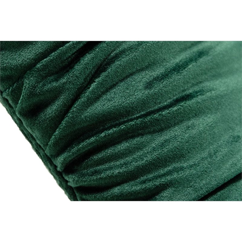 Pemberly Row Modern Metal & Fabric Bench in Dark Green for Stylish Dining