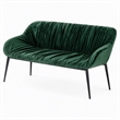 Pemberly Row Modern Metal & Fabric Bench in Dark Green for Stylish Dining