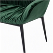 Pemberly Row Modern Metal & Fabric Bench in Dark Green for Stylish Dining