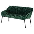 Pemberly Row Modern Metal & Fabric Bench in Dark Green for Stylish Dining