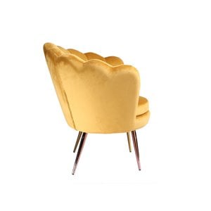 Pemberly Row 19&quot Metal & Upholstered Fabric Accent Chair in Yellow/Gold