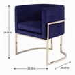 Pemberly Row Velvet Accent Chair in Navy with Gold Stainless Steel Frame