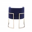 Pemberly Row Velvet Accent Chair in Navy with Gold Stainless Steel Frame