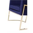 Pemberly Row Velvet Accent Chair in Navy with Gold Stainless Steel Frame