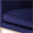 Pemberly Row Velvet Accent Chair in Navy with Gold Stainless Steel Frame