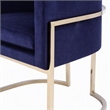 Pemberly Row Velvet Accent Chair in Navy with Gold Stainless Steel Frame
