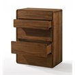 Pemberly Row 5-Drawer Bedroom Chest in Veneer and Rubberwood with Walnut Finish