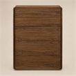 Pemberly Row 5-Drawer Bedroom Chest in Veneer and Rubberwood with Walnut Finish