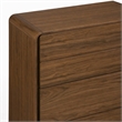 Pemberly Row 5-Drawer Bedroom Chest in Veneer and Rubberwood with Walnut Finish