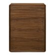 Pemberly Row 5-Drawer Bedroom Chest in Veneer and Rubberwood with Walnut Finish