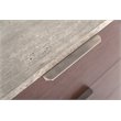 Pemberly Row Veneer Wood and Stainless Steel Chest with Faux Concrete in Gray