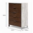 Pemberly Row Veneer Wood and Stainless Steel Chest with Faux Concrete in Gray