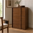 Pemberly Row Modern Walnut Veneer 5-Drawer Bedroom Chest with Integrated Pulls