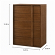 Pemberly Row Modern Walnut Veneer 5-Drawer Bedroom Chest with Integrated Pulls