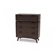 Pemberly Row Acacia Veneer Bedroom Chest in Dark Brown with 4 Drawers
