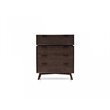 Pemberly Row Acacia Veneer Bedroom Chest in Dark Brown with 4 Drawers
