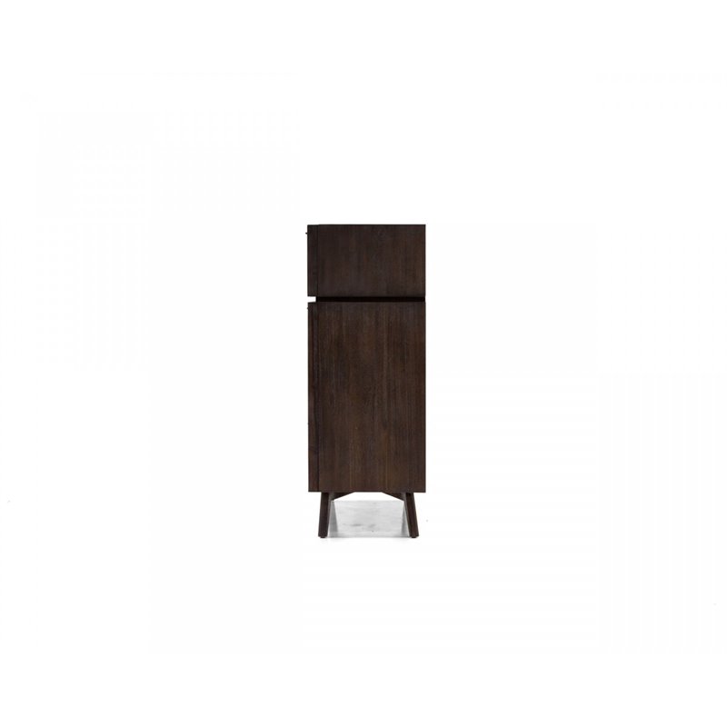 Pemberly Row Acacia Veneer Bedroom Chest in Dark Brown with 4 Drawers