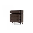 Pemberly Row Acacia Veneer Bedroom Chest in Dark Brown with 4 Drawers