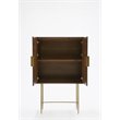 Pemberly Row Acacia Veneer 2-Door Bedroom Chest in Dark Brown and Antique Brass