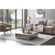 Pemberly Row Brushed Square Modern Stainless Steel Coffee Table in Silver