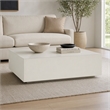 Pemberly Row Brushed Square Modern Stainless Steel Coffee Table in Silver