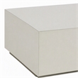 Pemberly Row Brushed Square Modern Stainless Steel Coffee Table in Silver
