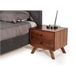 Pemberly Row Mid-Century Nightstand with 2 Drawers in Walnut Finish