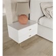 Pemberly Row Bryan Modern MDF Wood Nightstand in White with Gold Accents