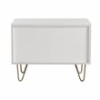 Pemberly Row Bryan Modern MDF Wood Nightstand in White with Gold Accents