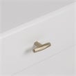 Pemberly Row Bryan Modern MDF Wood Nightstand in White with Gold Accents