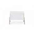 Pemberly Row Candid Modern White MDF Wood Nightstand with Stainless Steel Base