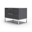 Pemberly Row Heloise Contemporary Veneer Wood Nightstand in Grey Elm