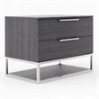 Pemberly Row Heloise Contemporary Veneer Wood Nightstand in Grey Elm