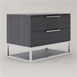 Pemberly Row Heloise Contemporary Veneer Wood Nightstand in Grey Elm